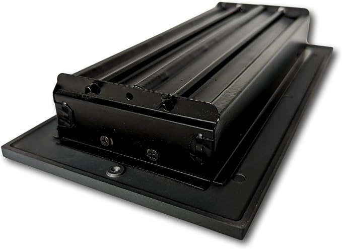 4 x 10 Cast Aluminum Linear Vent Cover with Damper - Carbon Gray (Overall: 5.25 x 11.5) | Floor Register - Wall, alternate