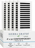 4" x 10" Contemporary Design Steel Floor Register in Glacier White Finish for Floor - Decorative Air Vent