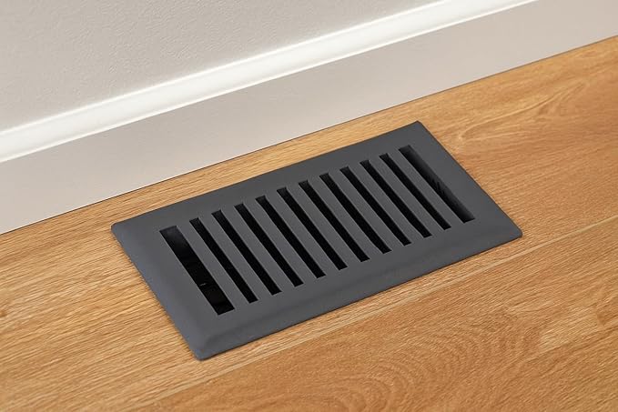4" x 10" Contemporary Design Steel Floor Register in Granite Grey Finish for Floor - Decorative Air Vent Covers, alternate