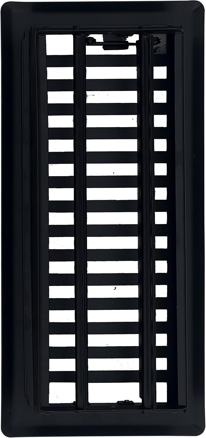 4" x 10" Contemporary Design Steel Floor Register in Textured Black Finish for Floor - Decorative Air Vent Covers- Floor