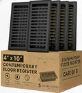 4" x 10" Contemporary Design Steel Floor Register in Textured Black Finish for Floor- Decorative Air Vent