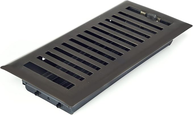 4" x 10" Contemporary Design Steel Floor Register in Textured Black Finish for Floor - Decorative Air Vent, alternate view 7