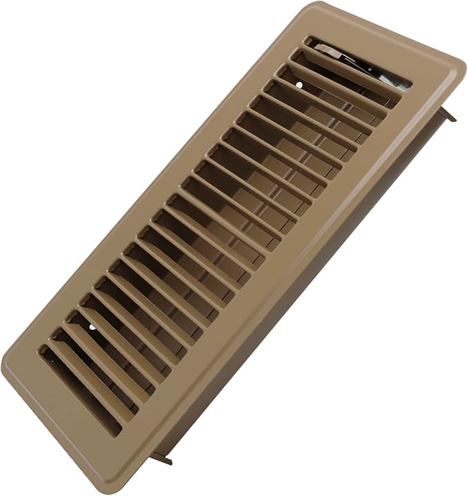 4" x 10" Floor Register - Heavy Duty Steel Walkable Floor Vents - Easy Adjust Air Supply Lever - Vent Covers for
