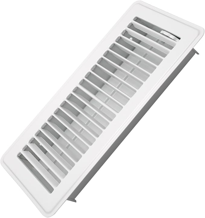 4" x 10" Floor Register - Heavy Duty Steel Walkable Floor Vents - Easy Adjust Air Supply Lever - Vent Covers for