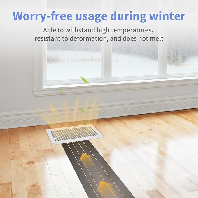4" x 10" Floor Register - Heavy Duty Steel Walkable Floor Vents - Easy Adjust Air Supply Lever - Vent Covers for, alternate