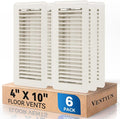 4" x 10" Floor Register Vent Covers 6-Pack, Walkable Powder-Coated Metal Vent Covers with Adjustable Airflow