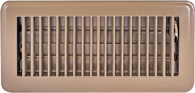 4 x 10 Inch (Duct Opening) Floor Register Vent Cover, One-Way Ventilation Register Diffuser, Solid Steel HVAC Air Vent Cover