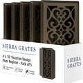 4" x 10" Victorian Design Floor Register in Metallic Bronze Finish - Vent Covers for Home Floor- Decorative Air Vent