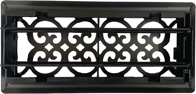 4" x 10" Victorian Design Steel Floor Register in Metallic Bronze Finish - Vent Covers for Home Floor- Decorative Air Vent