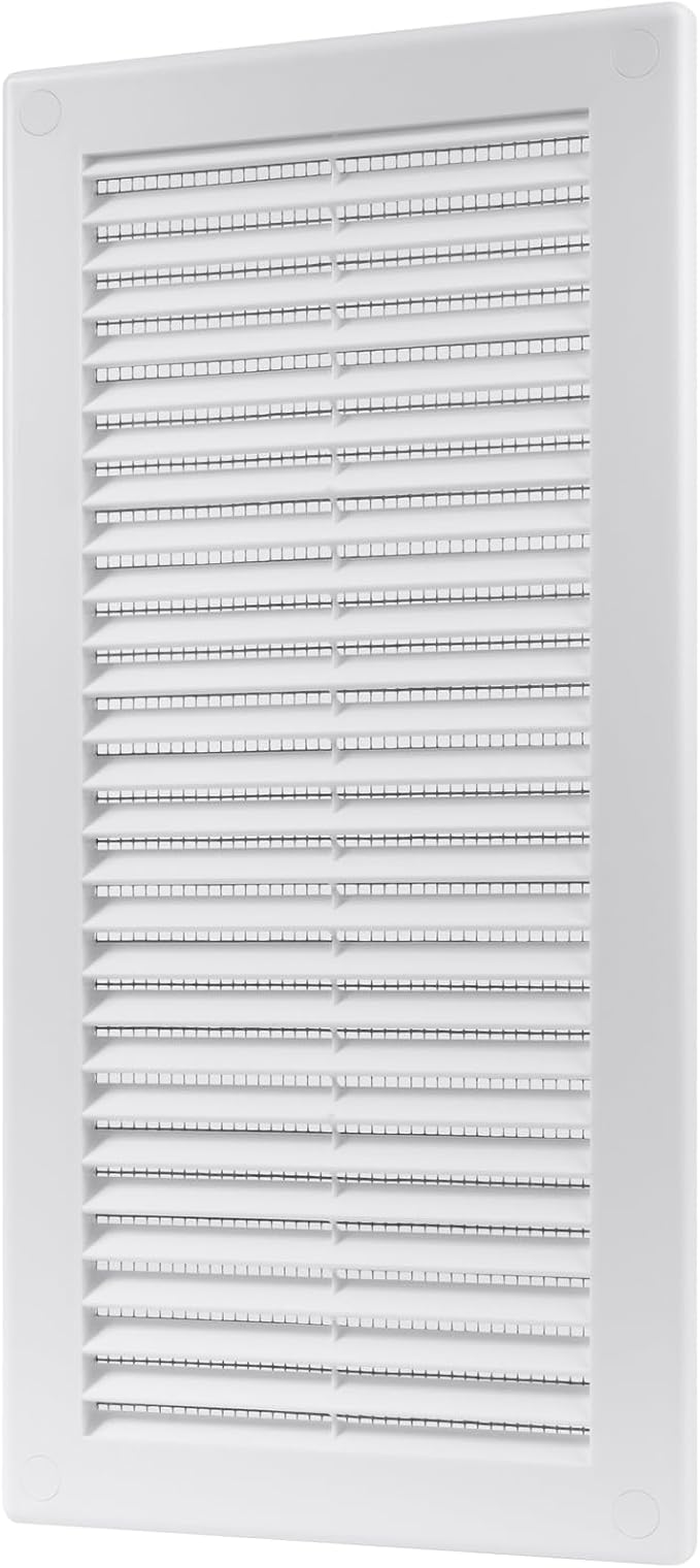 4" x 11" Inch (Opening Dimensions) - Pack of 2 - Plastic White Soffit Vent Cover - Flat Rectangular Air Vent, alternate view