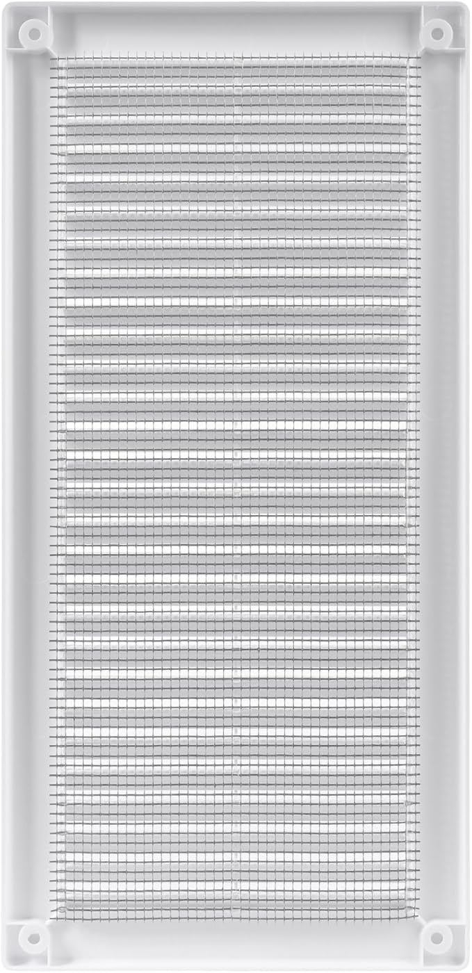 4" x 11" Inch (Opening Dimensions) - Pack of 2 - Plastic White Soffit Vent Cover - Flat Rectangular Air Vent, alternate view