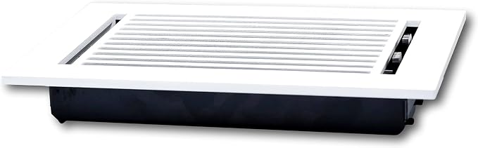 4 x 12 Cast Aluminum Linear Bar Vent Cover with Damper - White (Overall: 5.75 x 13.75) | Floor Register - Wall Register