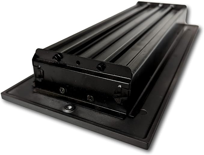 4 x 12 Cast Aluminum Linear Vent Cover with Damper - Carbon Gray (Overall: 5.75 x 13.75) | Floor Register - Wall, alternate