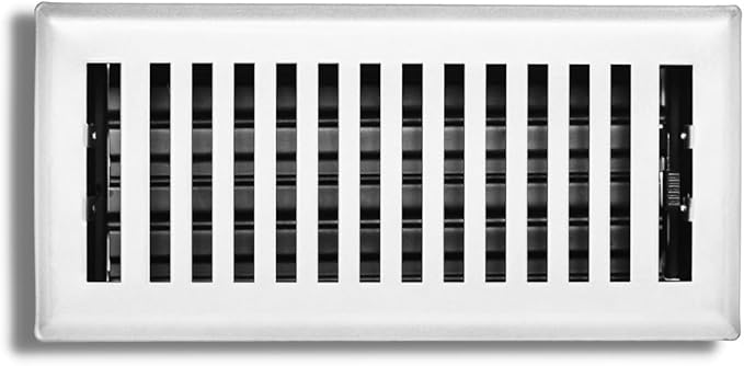 4" x 12" Contemporary Design Steel Floor Register in Glacier White Finish for Floor l- Decorative Air Vent, alternate view 2
