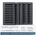 4" x 12" Contemporary Design Steel Floor Register in Granite Grey Finish for Floor - Decorative Air Vent Covers