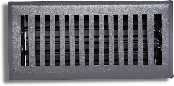 4" x 12" Contemporary Design Steel Floor Register in Granite Grey Finish for Floor - Decorative Air Vent Covers, alternate