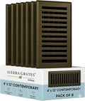4" x 12" Contemporary Design Steel Floor Register in Metallic Bronze Finish for Floor l- Decorative Air Vent
