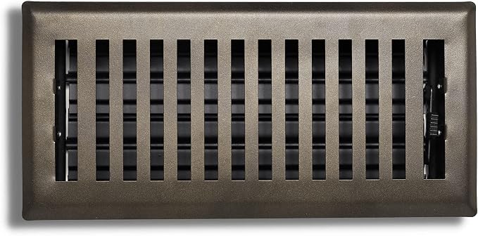 4" x 12" Contemporary Design Steel Floor Register in Metallic Bronze Finish for Floor l- Decorative Air Vent, alternate view