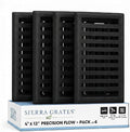 4" x 12" Contemporary Design Steel Floor Register in Textured Black Finish for Floor - Decorative Air Vent