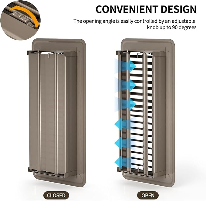 4" x 12" Floor Register 3 Pack, Heavy Duty Steel Walkable Floor Vents, Easy Adjust Air Vent Covers for Home, alternate view 5