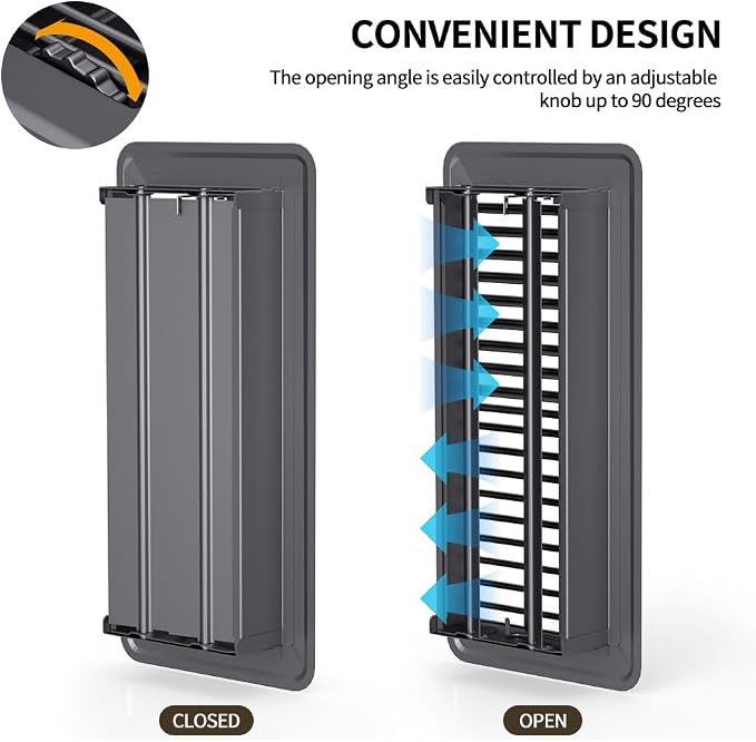 4" x 12" Floor Register 6 Pack, Heavy Duty Steel Walkable Floor Vents, Easy Adjust Air Vent Covers for Home, alternate view 5