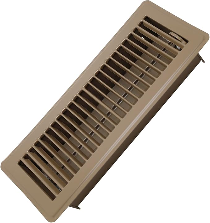 4" x 12" Floor Register - Heavy Duty Steel Walkable Floor Vents - Easy Adjust Air Supply Lever - Vent Covers for