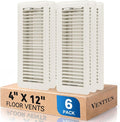 4" x 12" Floor Register Vent Covers 6-Pack, Walkable Powder-Coated Metal Vent Covers with Adjustable Airflow