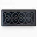 4" x 12" Victorian Floor Register in Textured Black - Vent Covers for Home Floor- Decorative Air Vent Covers- Floor Register