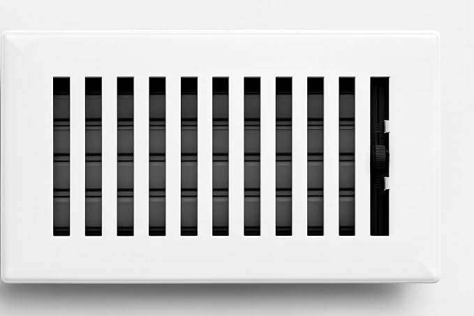 4" x 14" Contemporary Design Steel Floor Register in Glacier White Finish for Floor l- Decorative Air Vent, alternate view 4