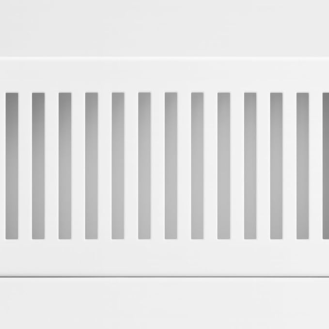 4" x 14" Contemporary Design Steel Floor Register in Glacier White Finish for Floor l- Decorative Air Vent, alternate view 5