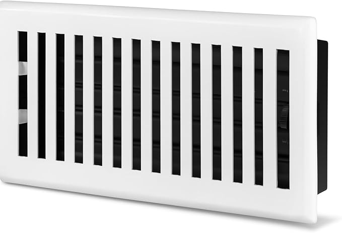 4" x 14" Contemporary Design Steel Floor Register in Glacier White Finish for Floor l- Decorative Air Vent, alternate view 7