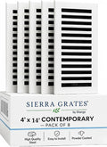 4" x 14" Contemporary Design Steel Floor Register in Glacier White Finish for Floor l- Decorative Air Vent