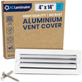 4" x 14" Duct Hole [5.6" x 15.6" Face] Aluminum 1-Way Vent Cover: Adjustable Curved Blade Air Supply Diffuser
