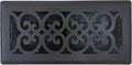 4" x 14" Victorian Floor Register in Textured Black Finish - Vent Covers for Home Floor- Decorative Air Vent Covers- Floor