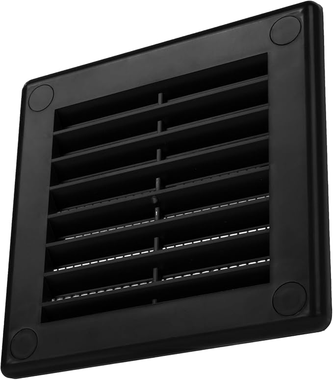 4'' x 4'' Inch Black Soffit Vent Cover - Pack of 100 - Flat Square Air Vent Louver - Grille Cover, alternate product view 7