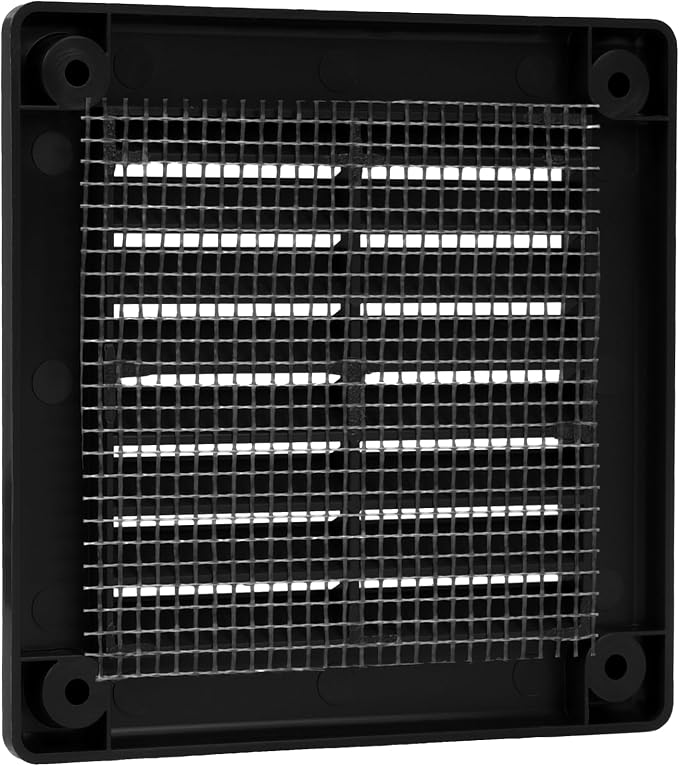 4'' x 4'' Inch Black Soffit Vent Cover - Pack of 100 - Flat Square Air Vent Louver - Grille Cover, alternate product view 8