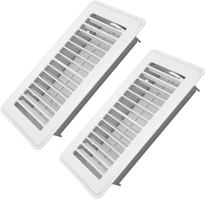 4" x 8" Floor Register 2 Pack - Floor Vent Covers Heavy Duty Metal Heat Vent Covers with Rust Proof Finish for Home Floor