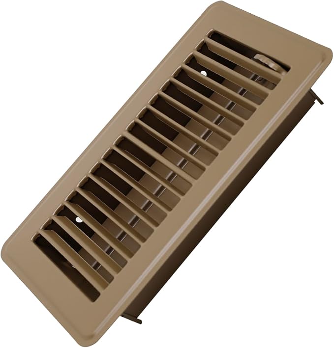 4" x 8" Floor Register - Heavy Duty Steel Walkable Floor Vents - Easy Adjust Air Supply Lever - Vent Covers for