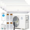 4 Zone Ductless Mini Split AC and Heat Pump System, 35000 BTU 19 SEER2 Inverter, 208-230V, with Pre-Charged Condenser for
