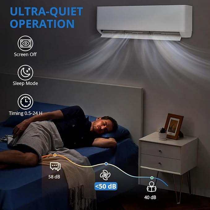 4 Zone Ductless Mini Split AC and Heat Pump System, 35000 BTU 19 SEER2 Inverter, 208-230V, with Pre-Charged Condenser for