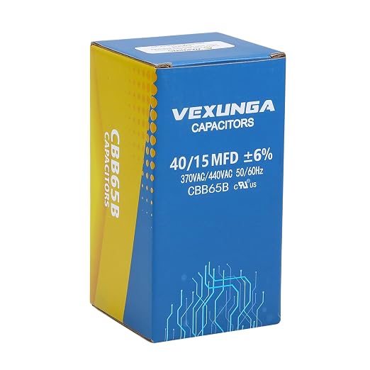 40/15 uF 40+15 MFD 370VAC or 440VAC Dual Run Start Round A/C Capacitor CBB65 Air Conditioner Capacitors for AC, alternate