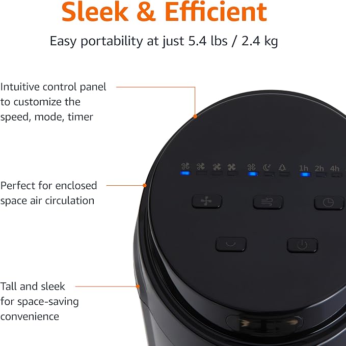 40" 70-Degree Oscillating Digital Tower Fan with Powerful Airflow for Bedroom, Living Room, Office, 4 Speeds, 3 Modes