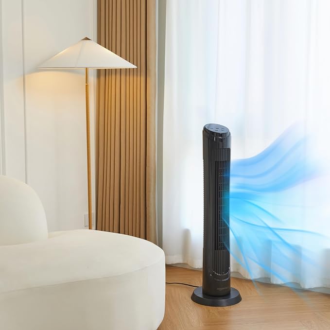 40" 70-Degree Oscillating Digital Tower Fan with Powerful Airflow for Bedroom, Living Room, Office, 4 Speeds, 3 Modes