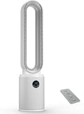 40" Bladeless Tower Fan for Bedroom with Remote Control, 9H Timer, Wide Area Oscillation, Push Button Digital Display, 3
