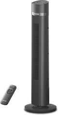 40 inch Bladeless Tower Fan for Bedroom, Standing Fan with Remote Control, 26ft/s, 90° Oscillation, 3 Speed Settings, 27 Db