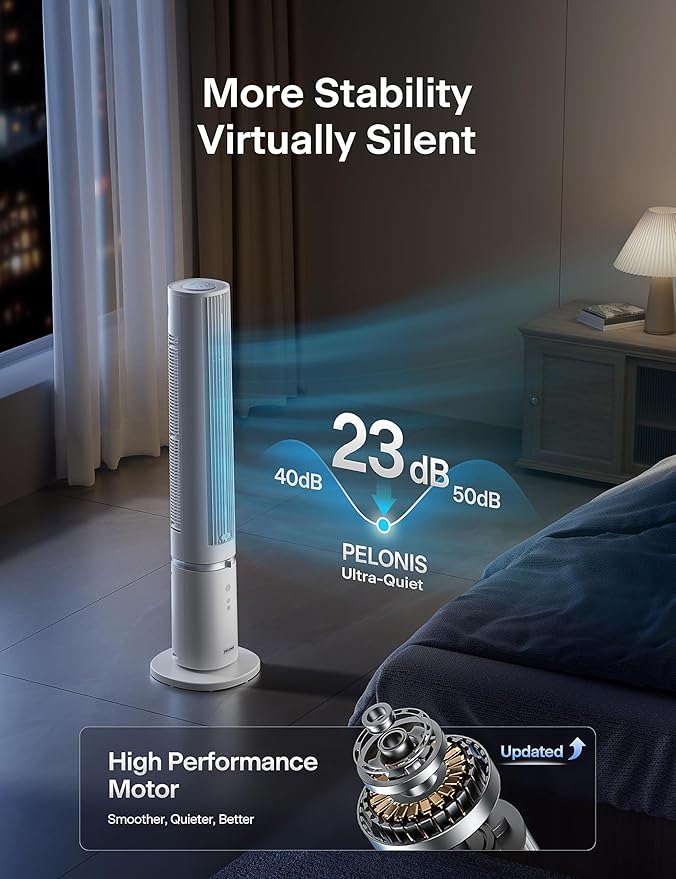 40-Inch Tower Fan for Bedroom, Fan That Blows Cold Air, Oscillating Fan with Innovative Washable Design, 2000 CFM, 28ft/s