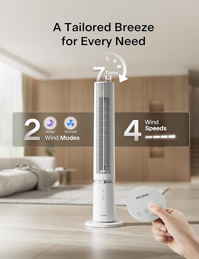 40-Inch Tower Fan for Bedroom, Fan That Blows Cold Air, Oscillating Fan with Innovative Washable Design, 2000 CFM, 28ft/s