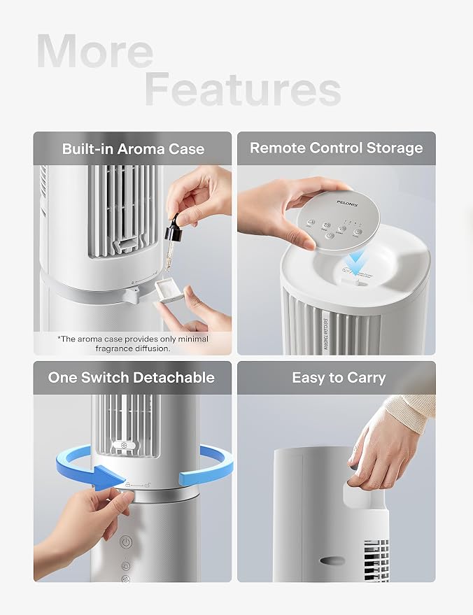 40-Inch Tower Fan for Bedroom, Fan That Blows Cold Air, Oscillating Fan with Innovative Washable Design, 2000 CFM, 28ft/s