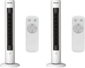 40 Inch Triple Action Air Enhancing Tower Fan and Aromatherapy Diffuser with Remote Control and Floor Mount Construction, 2