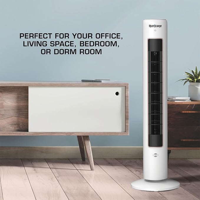 40 Inch Triple Action Air Enhancing Tower Fan and Aromatherapy Diffuser with Remote Control and Floor Mount Construction, 2